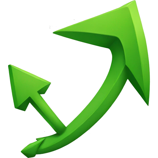 green growth arrow emoji