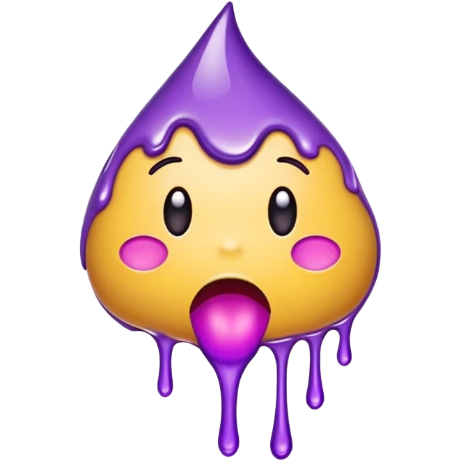 Make an Emoji with purple drool dripping down it emoji