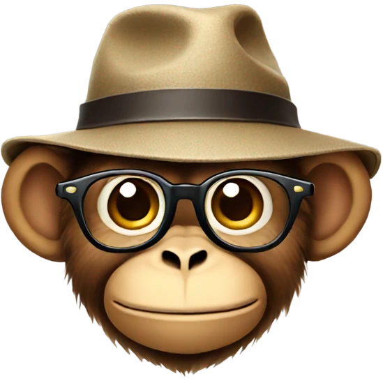 Monkey with glasses and hat emoji