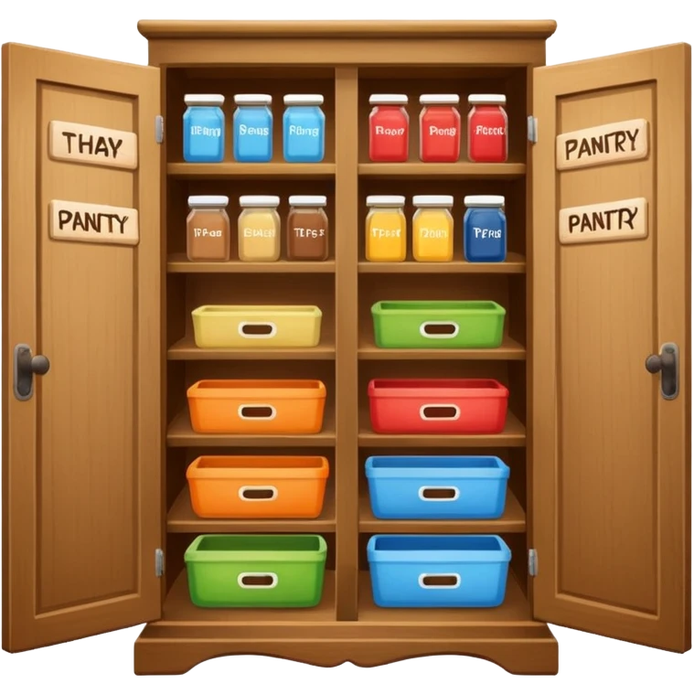 A snack pantry with the words The Pantry written on the front of it  emoji