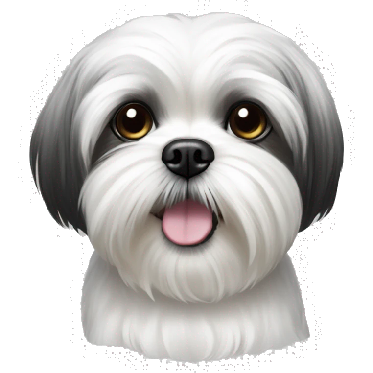 maltese shihtzu black and white emoji
