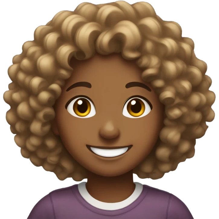 Brown girl curly hair laughing  emoji