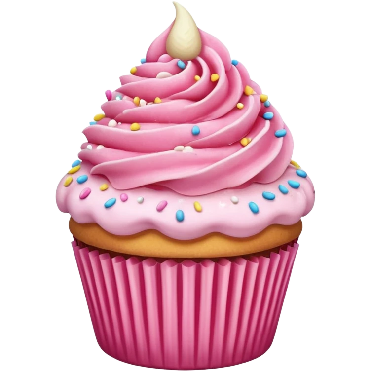 Cupcake with pink icing emoji