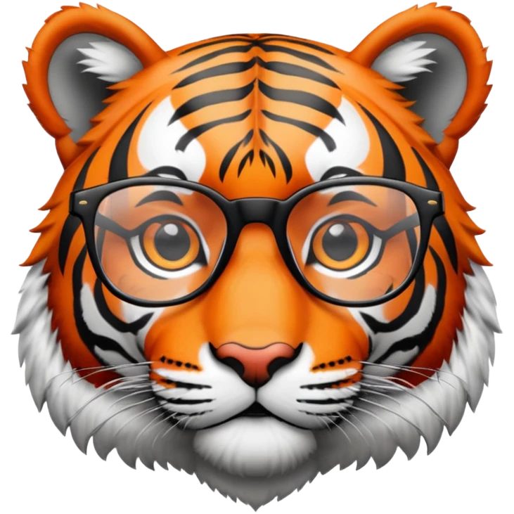 Genera un tigre con gafas emoji