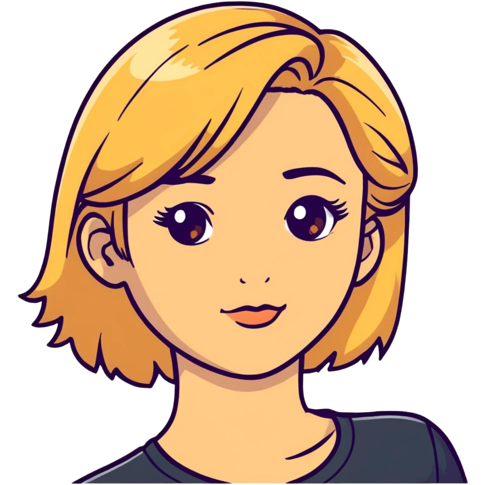 Woman with blonde hair and light brown eyes emoji
