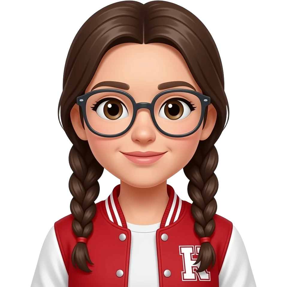braidede Girl with red Varsity Jacket emoji