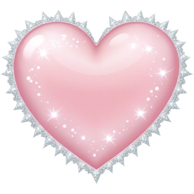 light pink heart with big white sparkles emoji