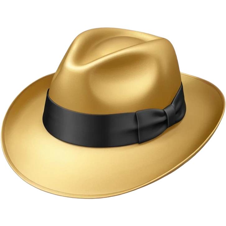 A gold fedora emoji with a black band emoji