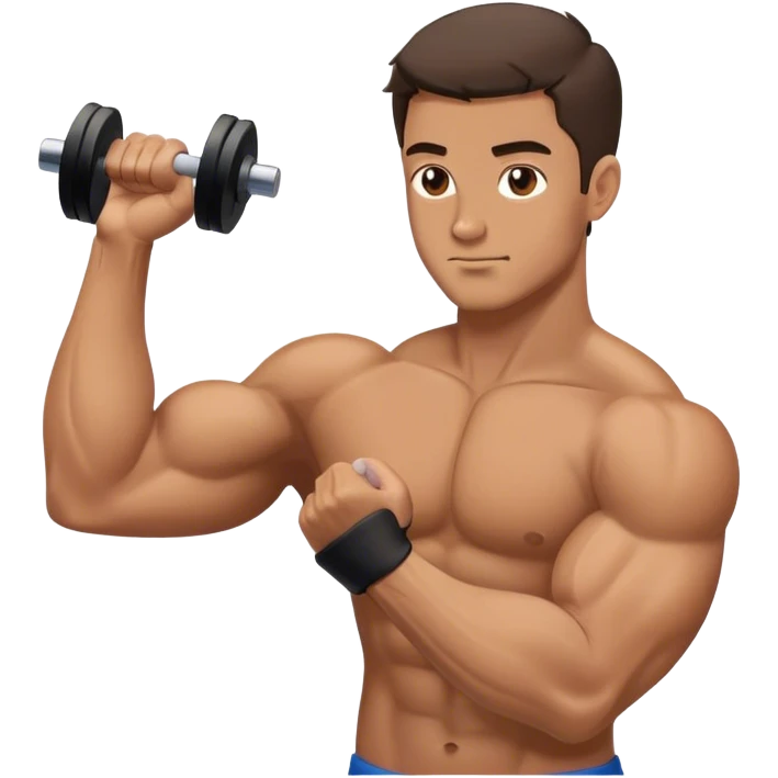 side view guy doing bicep-curls emoji