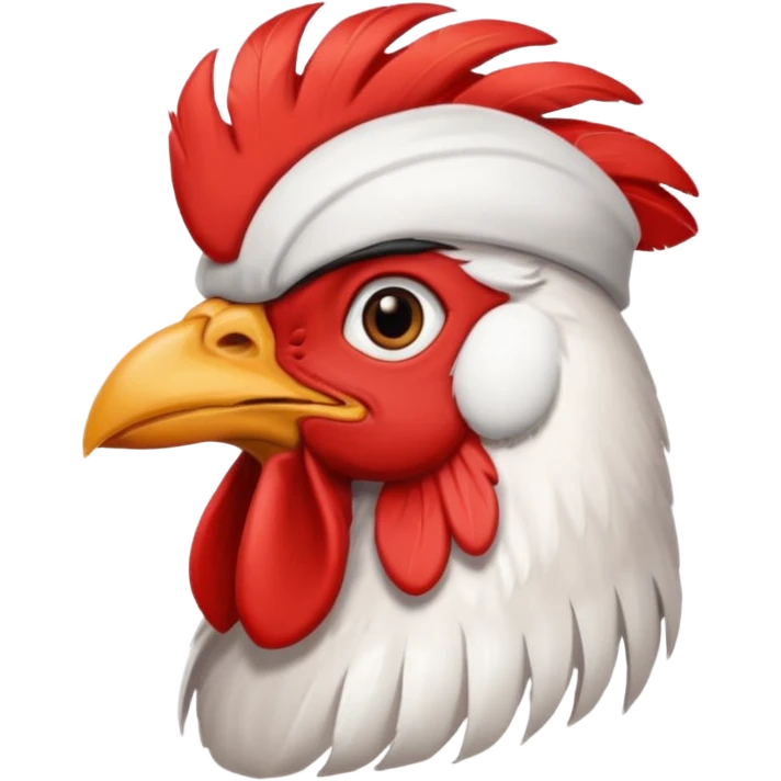 rooster with baseball hat emoji