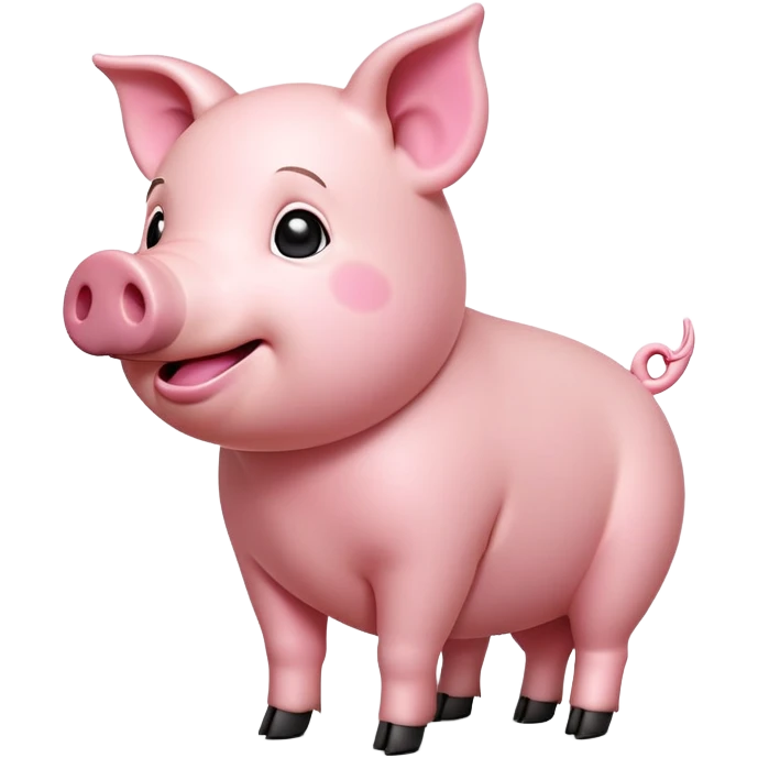 cinematic-[realistic pig]-realistic-full-body-standing-emoji,-tail-flicking-lazily,-head-tilted-dramatically,-sleek-[pink]-skin,-simplified-yet-realistic-focused-features,-highly-detailed,-glowing-with-an-almost-sarcastic-glow emoji