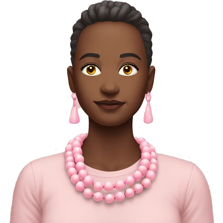pastel pink beads on the neck emoji
