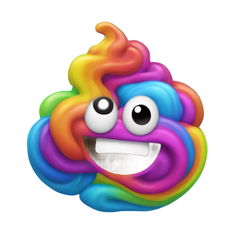 neon rainbow space poop emoji