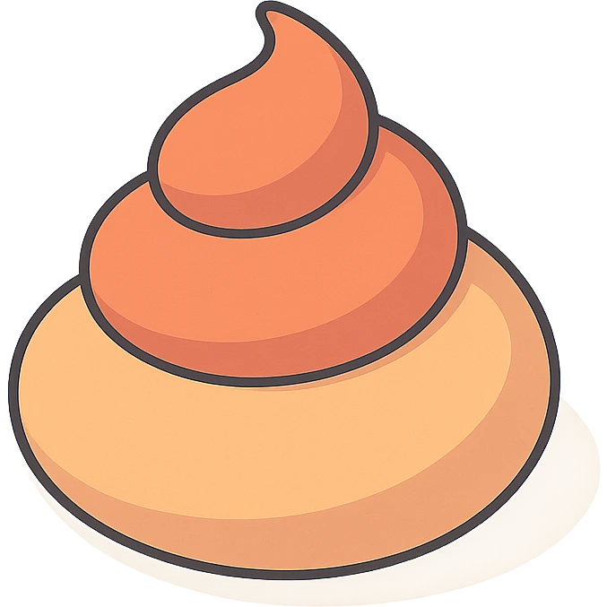 poop with swirl, 2D isometric style, soft rounded shapes, detailed shadows and highlights, clean contours, pastel palette, modern illustration emoji