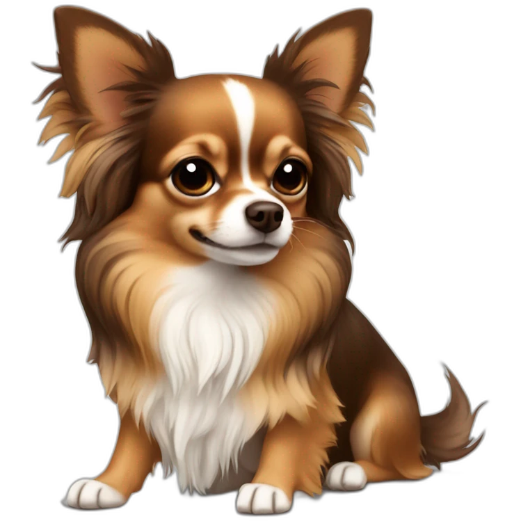 Long haired Chihuahua with 3 tones of brown emoji