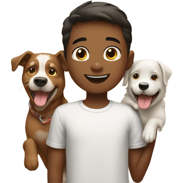 dogs with boy emoji