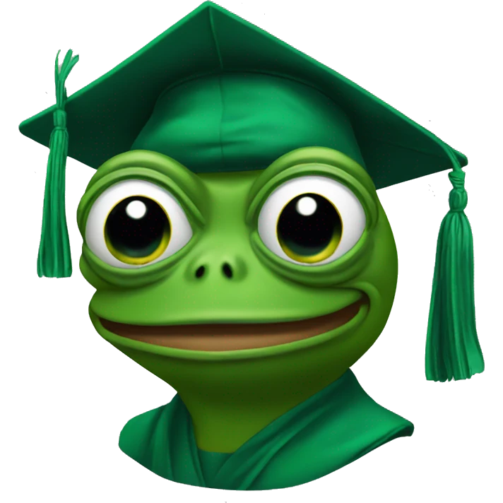 Pepe frog graduate emoji