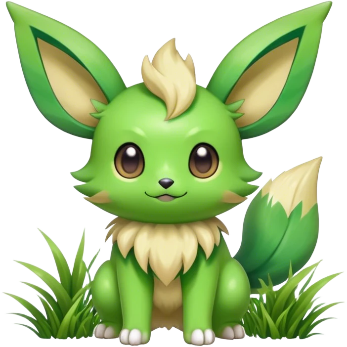 Shiny-Eeveelution-Cute-Fakemon-Grass-Pokémon-fusion full body emoji