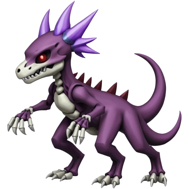 Shiny Badass Edgy Dark Evil Spectral Dusky Spooky Skeletal Cool Hot Stylish Handsome Duskull-Marowak-Darkrai-Genesect-Fakémon-fusion (full body) emoji