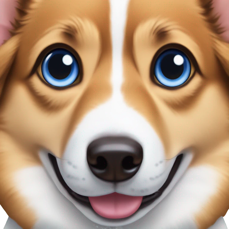 Corgi dog with one blue eye and one brown eye emoji