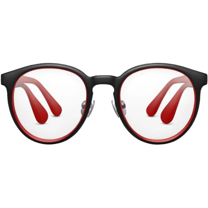 Red Glasses with subtle shine and curved frame edges. emoji
