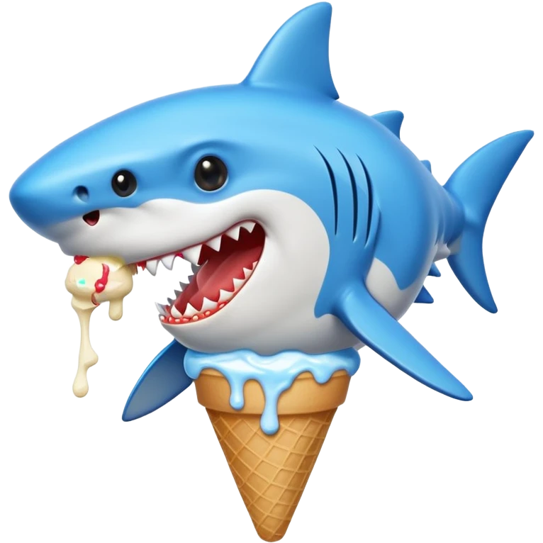 Shark eating a ice cream emoji
