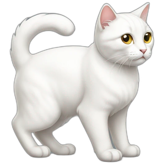 Full body white cat emoji