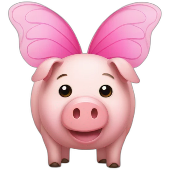 Little Butterfly on a pig emoji