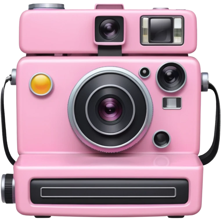 pink camera with a polaroid  emoji