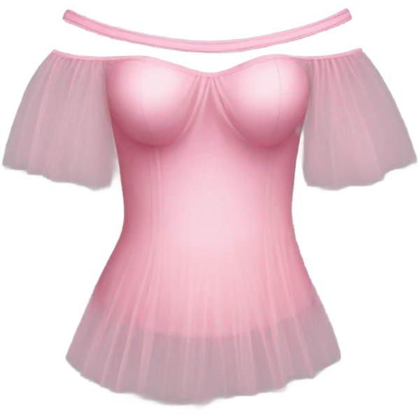 Realistic pink tulle off shoulder top, isolated emoji