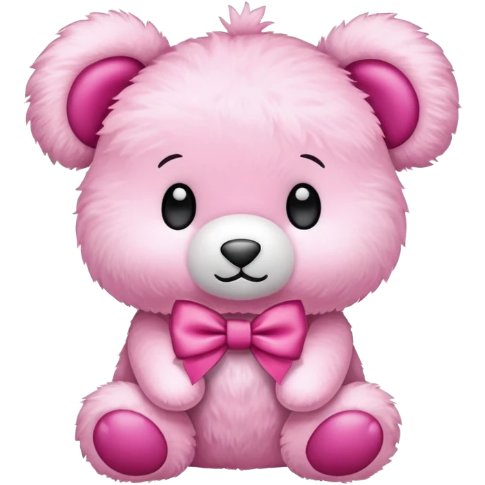 Pink stuffed animal with a bow emoji