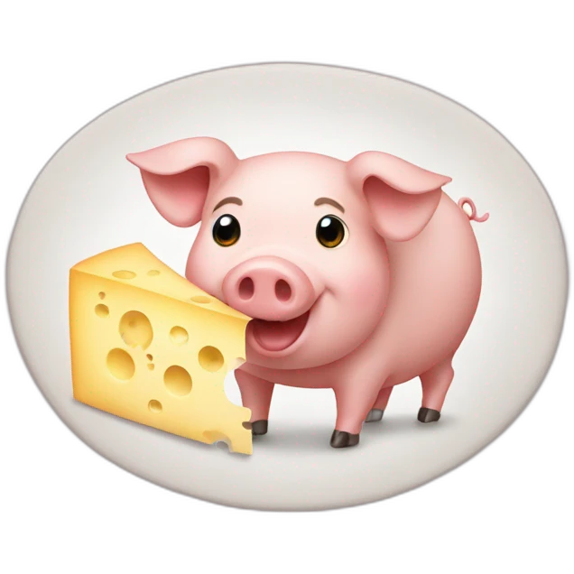 Pig eating Swiss cheese emoji