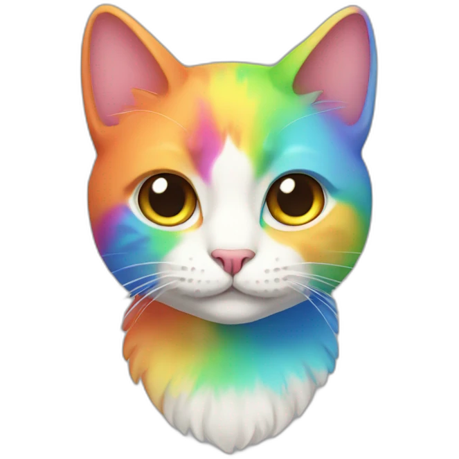 Rainbow-colored cat emoji