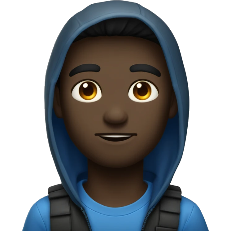 Genera un emoji de un chico trigueño, ojos azul oscuro, pelo negro lacio, con un lunar abajo del ojo derecho y otro lunar en la mejilla del lado izquierdo  emoji
