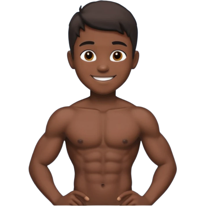 boy black naked muscular and charm emoji