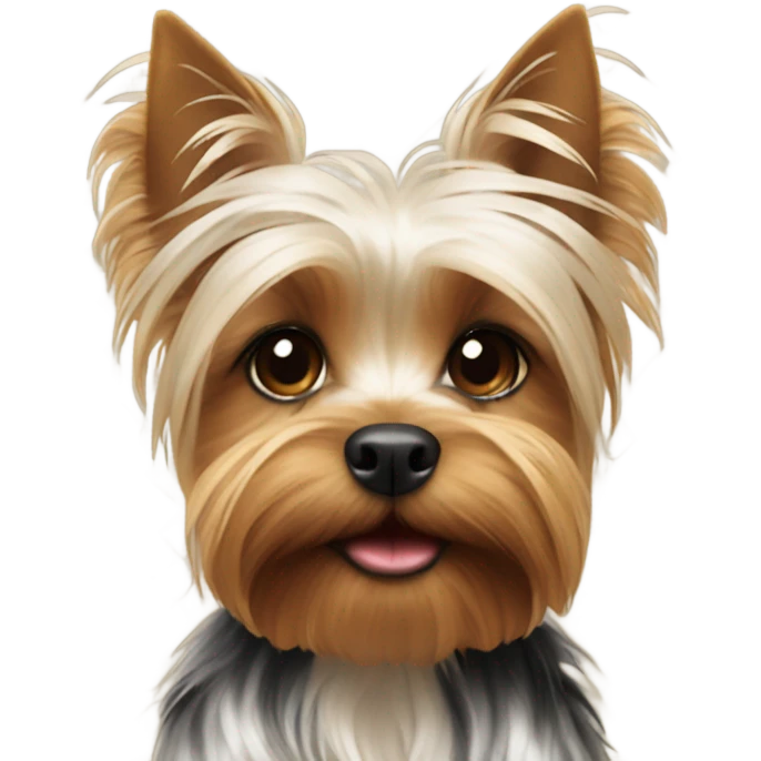 Yorkshire terrier with a white plaid emoji