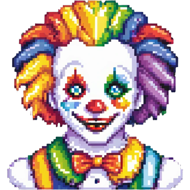 bright clown with rainbow hair emoji