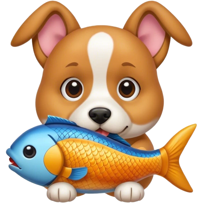 Dog with fish toy emoji