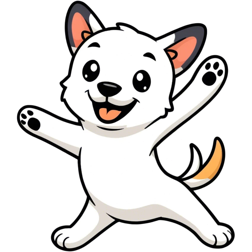 Dog dancing emoji