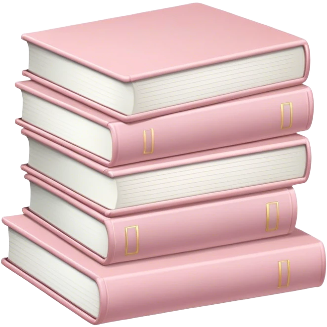 Stack of pale pink books emoji