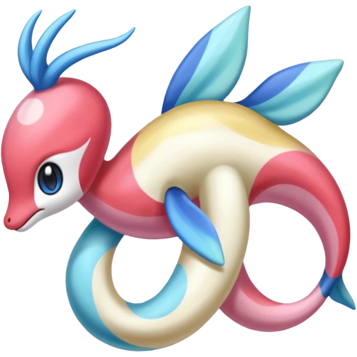 Colorful Exotic Meloetta-Milotic-Crsselia-Primarina-Kirby-Fakémon-creature-hybrid emoji