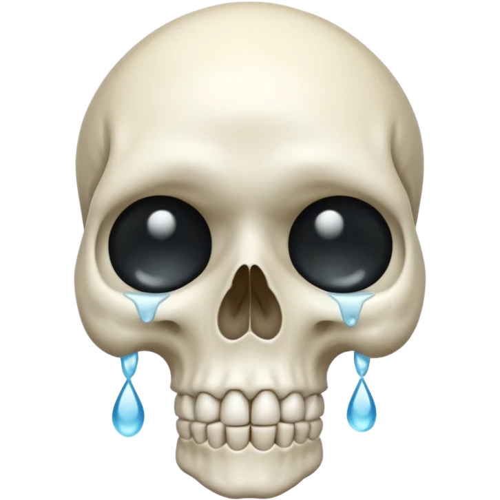 Skull crying loudly and alot emoji