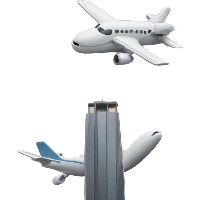 Plane in two tower emoji
