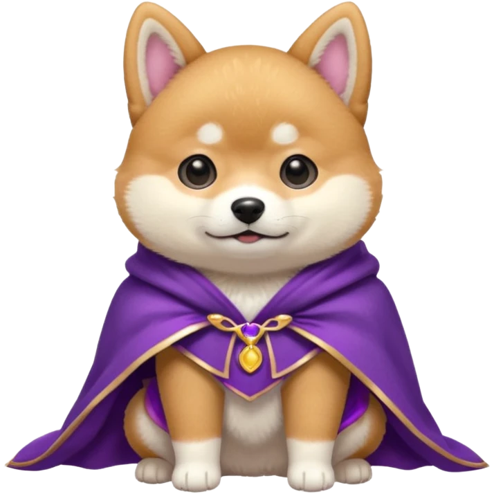 baby shiba dog, in magic purple cloak emoji