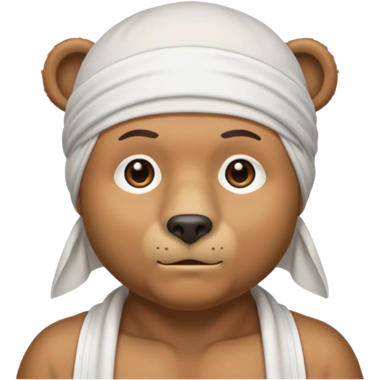 Сделай лицо медведя в белой дюраге emoji