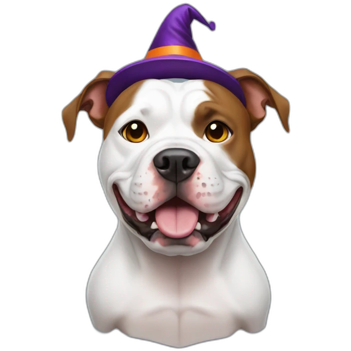 Pitbull wearing a halloween costume  emoji