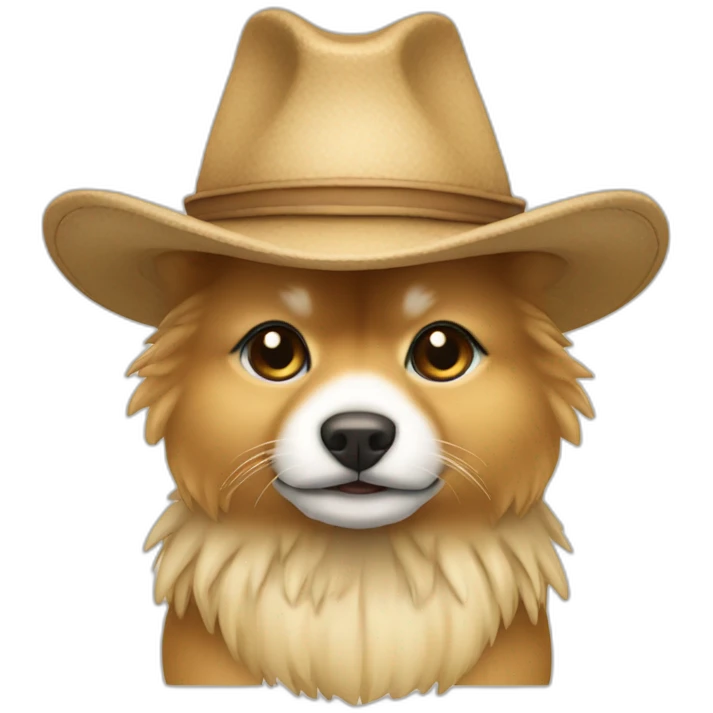 beige zwergspitz with strawhat and boots emoji