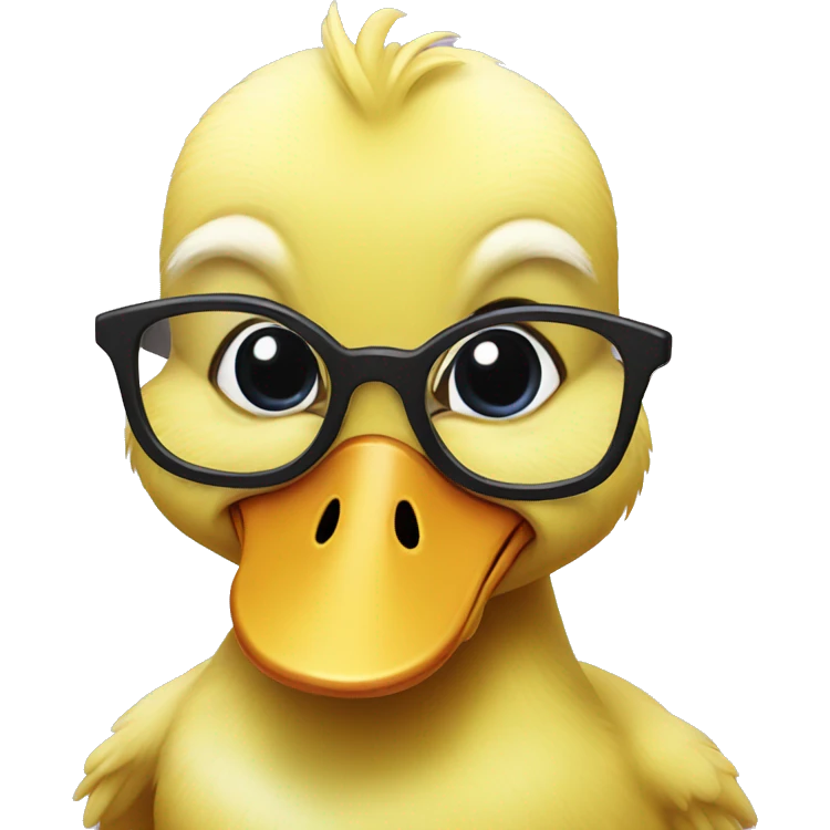 Baby duck with glasses emoji