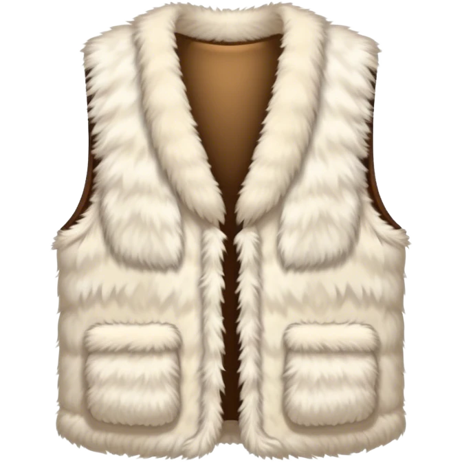 A plain, fluffy fur vest in a near-white cream color emoji
