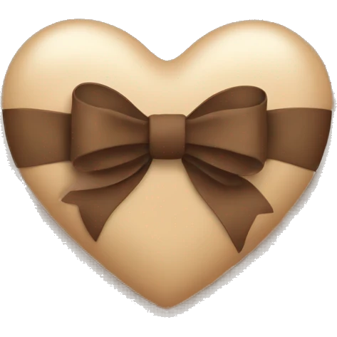 beige heart with a brown bow emoji